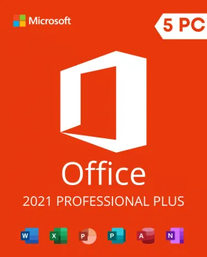Microsoft Office 2021 Professional Plus Permanente 5 Computadores